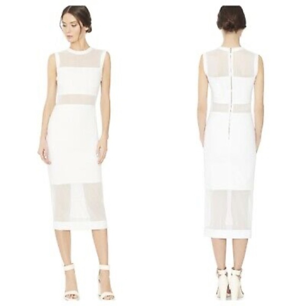 Alice & Olivia white Karman with mesh panels NWT